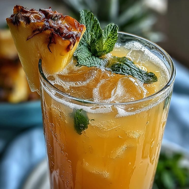 Tropical Pineapple Coconut Agua Fresca, a sweet and tangy lime cooler.