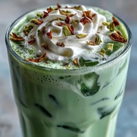 A creamy iced matcha latte with silky vanilla cold foam, perfect for Mother's Day celebrations.